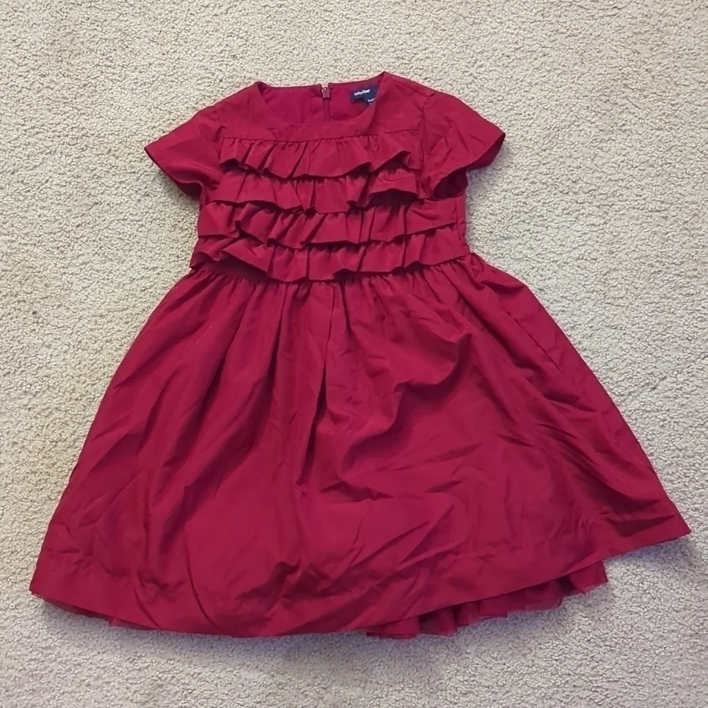 Baby Gap Red Short Sleeve Ruffle Twirl Valentine's Day Princess Dress Size 4T